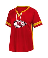 Fanatics Women's Travis Kelce Red Kansas City Chiefs Plus Name Number Lace-Up T-Shirt