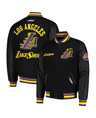 Pro Standard Men's Black Los Angeles Lakers 2024/25 City Edition Wool Varsity Full-Zip Jacket