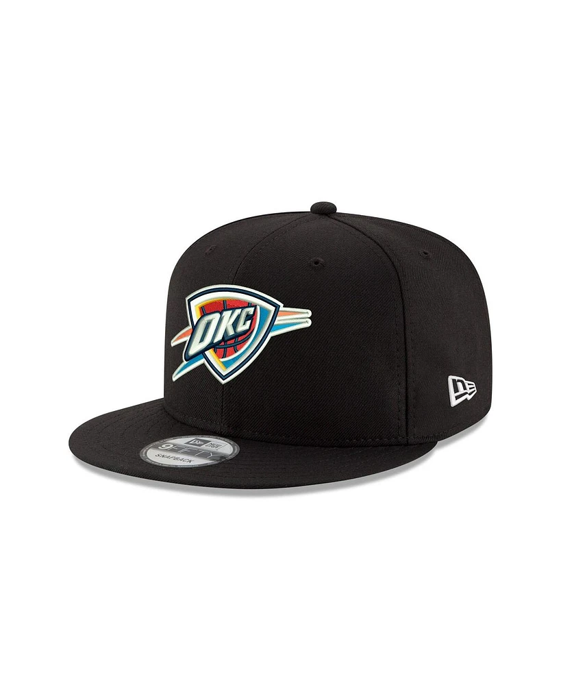 New Era Men's Black Oklahoma City Thunder Core Logo 9FIFTY Snapback Hat