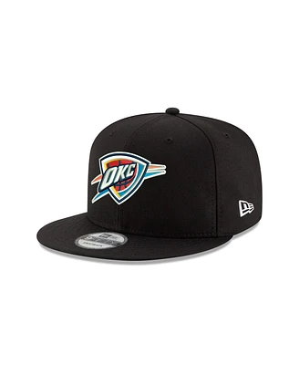 New Era Men's Black Oklahoma City Thunder Core Logo 9FIFTY Snapback Hat
