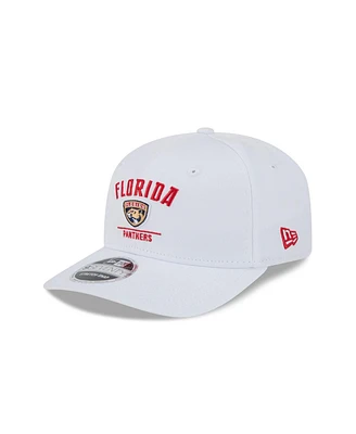 New Era Men's White Florida Panthers Team Lockup 9SEVENTY Adjustable Hat