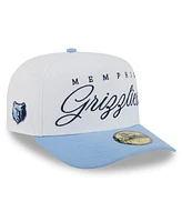 New Era Men's White/Light Blue Memphis Grizzlies 2025 Nba Draft A-Frame 59FIFTY Fitted Hat