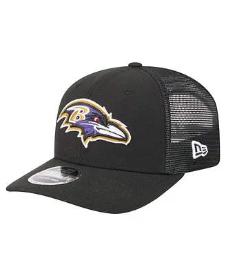New Era Men's Black Baltimore Ravens Team Collection 9SEVENTY Stretch-Snap Adjustable Hat