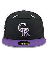 New Era Men's Black/Purple Colorado Rockies 2025 Mlb All-Star Game Side Patch 59FIFTY Fitted Hat