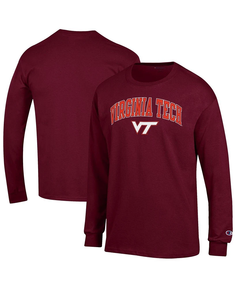 Champion Men's Maroon Virginia Tech Hokies Arch Over Logo Long Sleeve T-Shirt