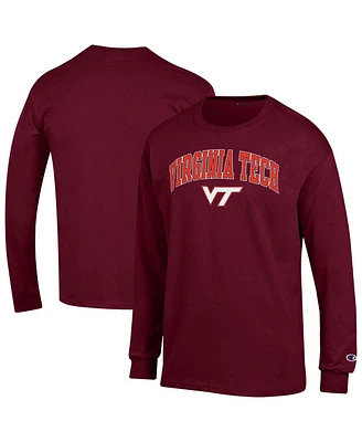 Champion Men's Maroon Virginia Tech Hokies Arch Over Logo Long Sleeve T-Shirt