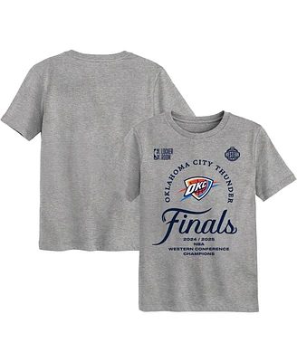 Outerstuff Preschool Gray Oklahoma City Thunder 2025 Western Conference Champions Locker Room T-Shirt