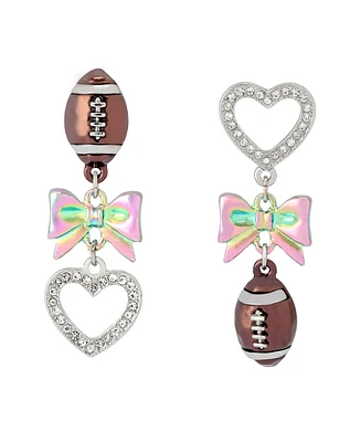 Betsey Johnson Faux Stone Kick Off Football Mismatch Earrings