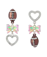 Betsey Johnson Faux Stone Kick Off Football Mismatch Earrings
