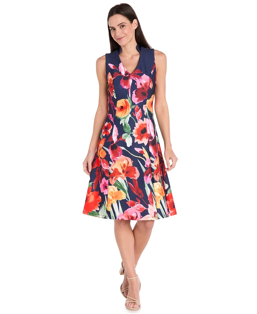 R & M Richards Women's Sleeveless Fit Flare Dress