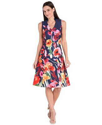 R & M Richards Women's Sleeveless Fit Flare Dress