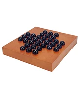 We Games Marble Solitaire Wooden Travel Game