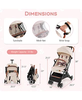 Costway Lightweight Stroller Aluminium Frame with Net for Travel 15 lbs