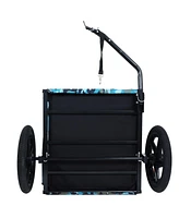 Heavy Duty Pet Bike Trailer - All-Terrain Wheels, Blue/Grey