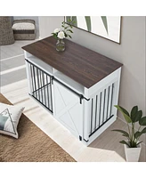 Double Dog Crate Furniture with Storage