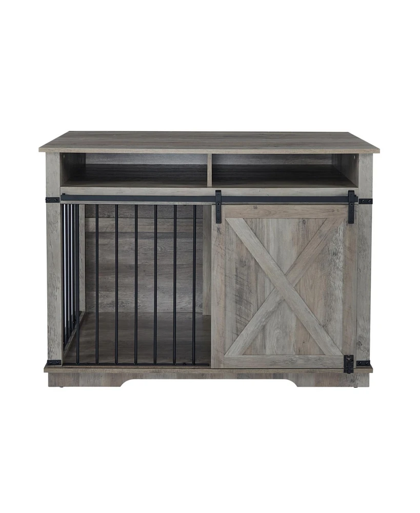 Dog Crate Furniture with Storage & Divider