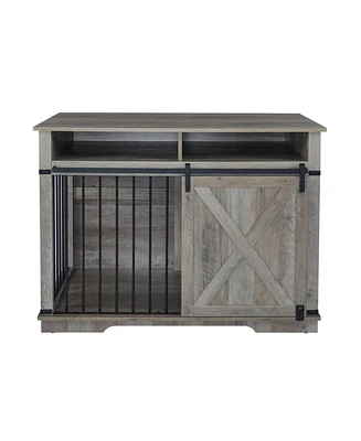 Dog Crate Furniture with Storage & Divider