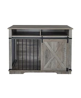 Dog Crate Furniture with Storage & Divider