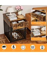 Dog Crate Furniture with Drawer