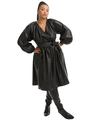 June + Vie Women's Faux Leather Dress