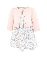 Hudson Baby Girls Cotton Dress and Cardigan Set
