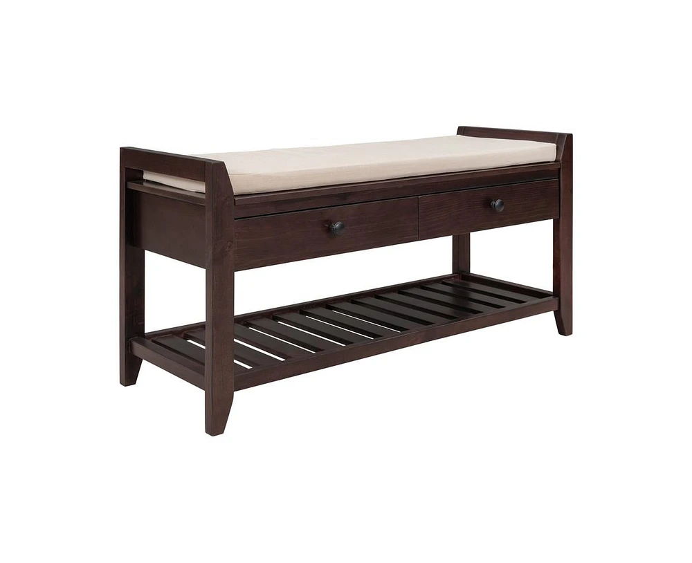 Casainc Storage Bench Shoe Rack with Cushioned Seat and Drawers