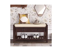 Casainc Storage Bench Shoe Rack with Cushioned Seat and Drawers