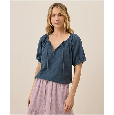 Pact Organic Cotton Coastal Double Gauze Boho Popover
