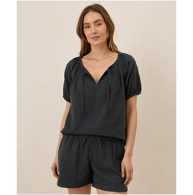 Pact Organic Cotton Coastal Double Gauze Boho Popover
