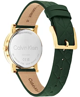 Calvin Klein Women's Green Leather Strap Watch, 32mm