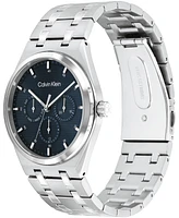 Calvin Klein Men's Silver Tone Stainless Steel Bracelet Watch, 39mm