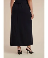 Eloquii Women's Buttoned Maxi Column Skirt