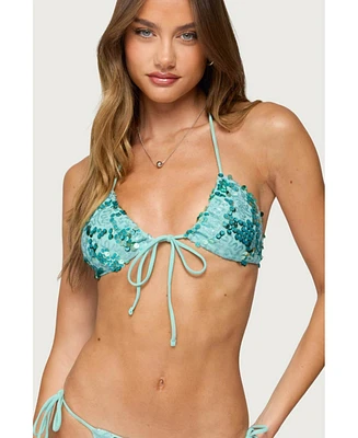 Edikted Women's Mirabella Sequin Bikini Top