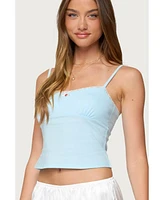 Edikted Women's Jovana Lace Trim Tank Top