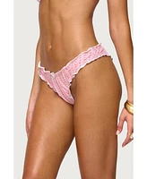 Edikted Women's Pip Striped Ruffle Edge Bikini Bottom