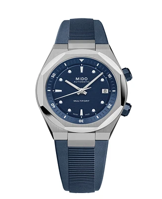 Mido Unisex Multifort 8 Blue Rubber Swiss Automatic Watch, 40mm