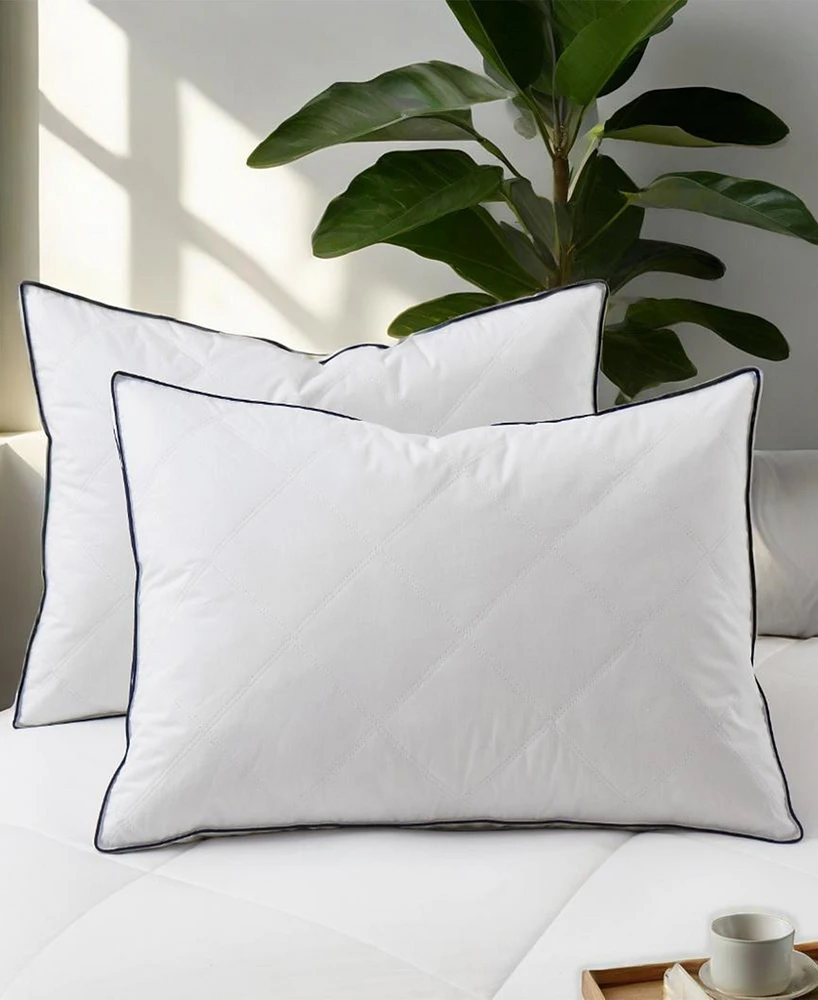Unikome Goose Down Feather Gusset 2-Pack Pillow, King