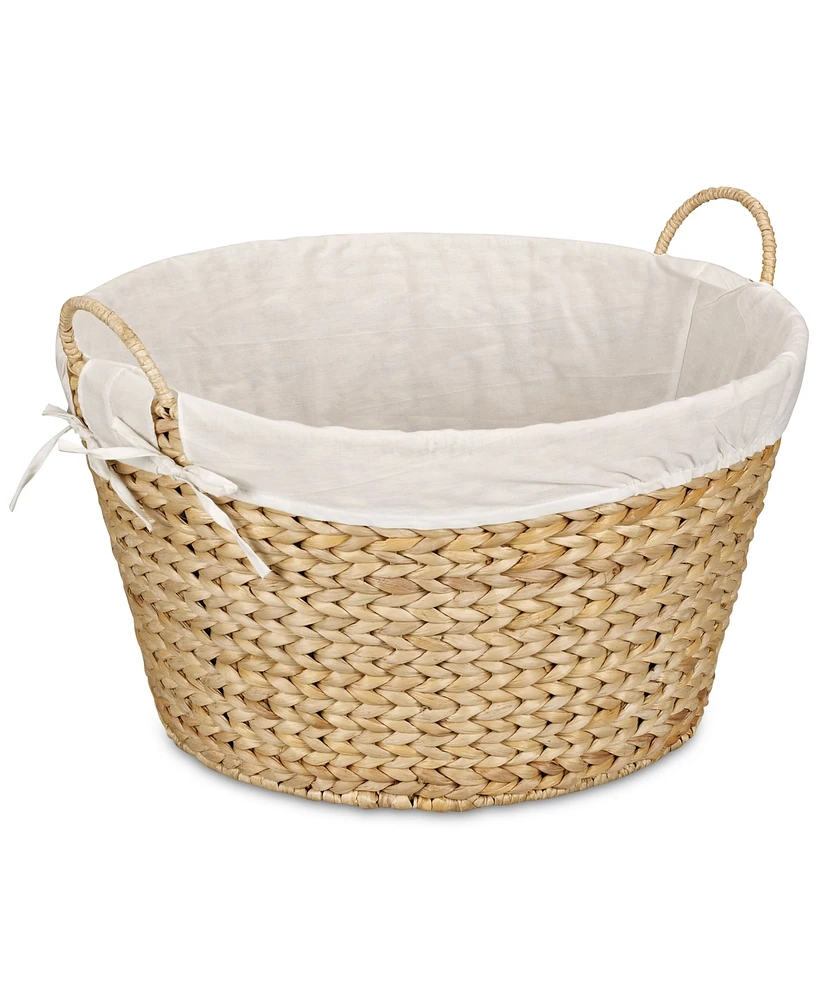 Household Essentials Banana Leaf Lined Laundry Basket, Natural