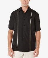 Cubavera Men's Pick Stitch Panel Short Sleeve Button-Down Shirt