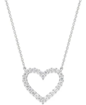 Giani Bernini Cubic Zirconia Heart Pendant Necklace in Sterling Silver, Created for Macy's