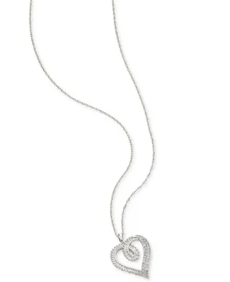 Diamond Heart Pendant Necklace (1/2 ct. t.w.) in Sterling Silver