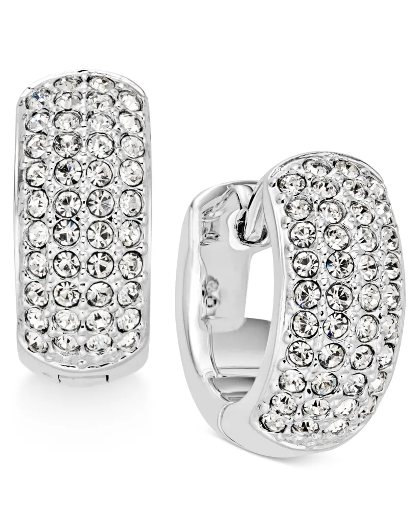 Eliot Danori Silver-Tone Pave 1/2" Small Hoop Earrings, Created for Macy's