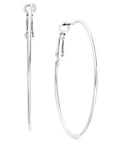 I.n.c. International Concepts Silver-Tone Slim Hoop Earrings 1-3/4", Created for Macy's