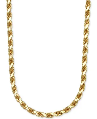 Rope Chain 24" Necklace 3.5mm in 14k Gold