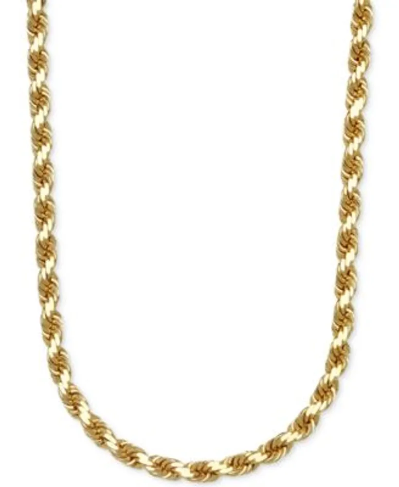 Rope Link Chain Necklace Collection In 14k Gold
