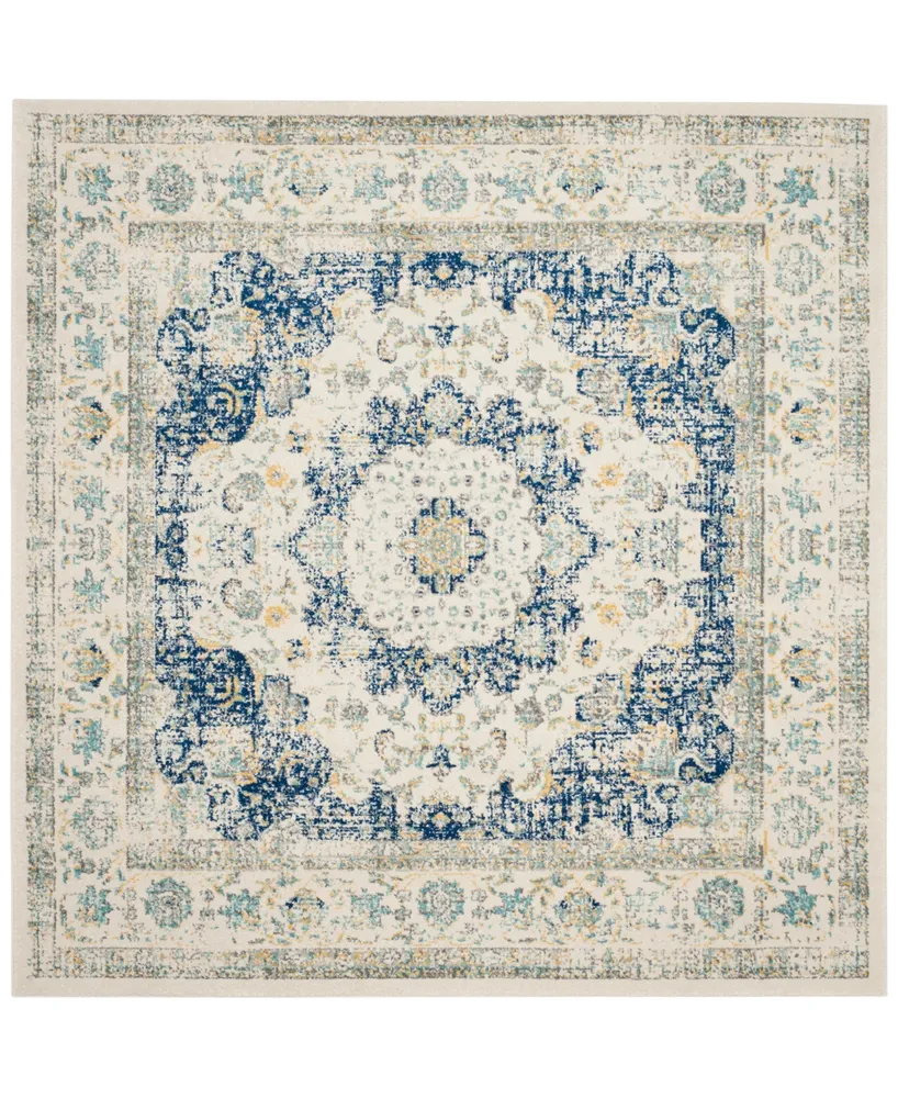 Safavieh Evoke EVK220C Ivory/Blue 5'1" Square Area Rug