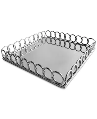 Jay Imports Square Link Mirrored Tray