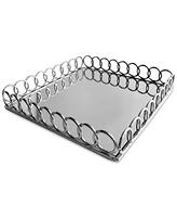 Jay Imports Square Link Mirrored Tray