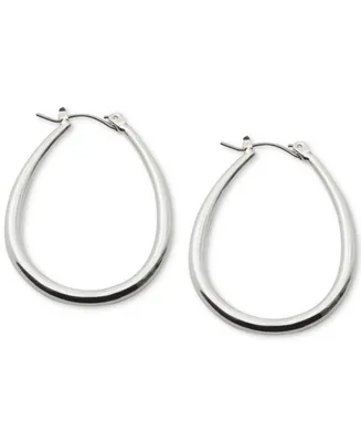 Lauren Ralph Elongated Small Hoop Earrings 1"