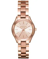 Michael Kors Women's Slim Runway Rose Gold-Tone Stainless Steel Bracelet Watch 33mm